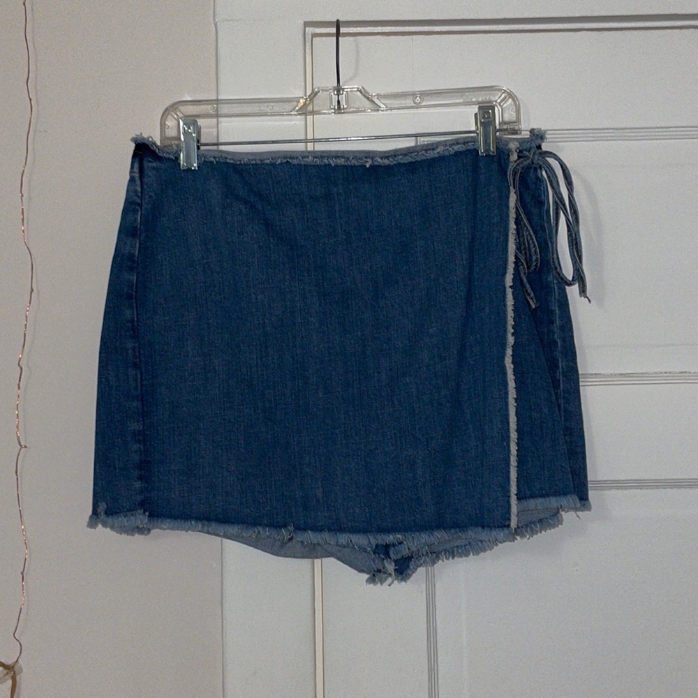 Denim Wrap Skort